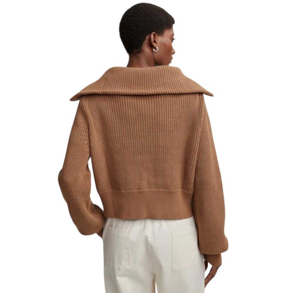 Varley Mentone Half-Zip Knit Chunky Oversized Pullover, Golden Brown, Large - Picture 2 of 6